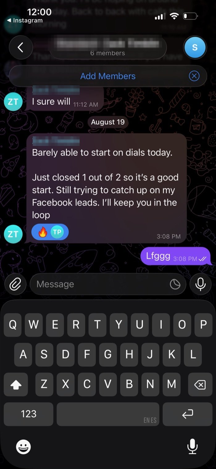 Message showing a customer report of closing 1 of 2 calls